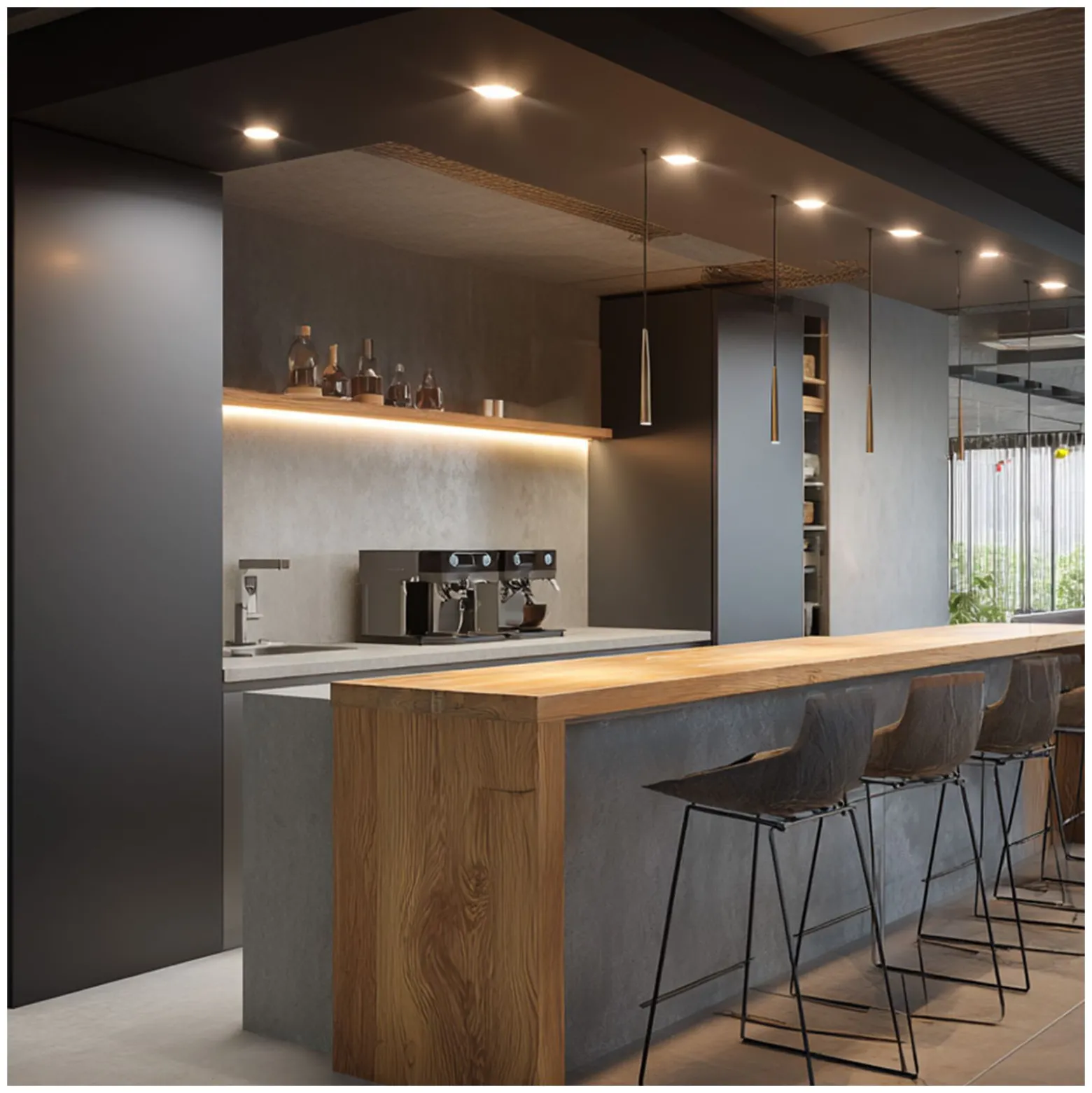 Noxion LED Spot Ares Djup ring Svart - med Inre Ring Silver | Utskärning 68mm - incl. GU10 Fitting