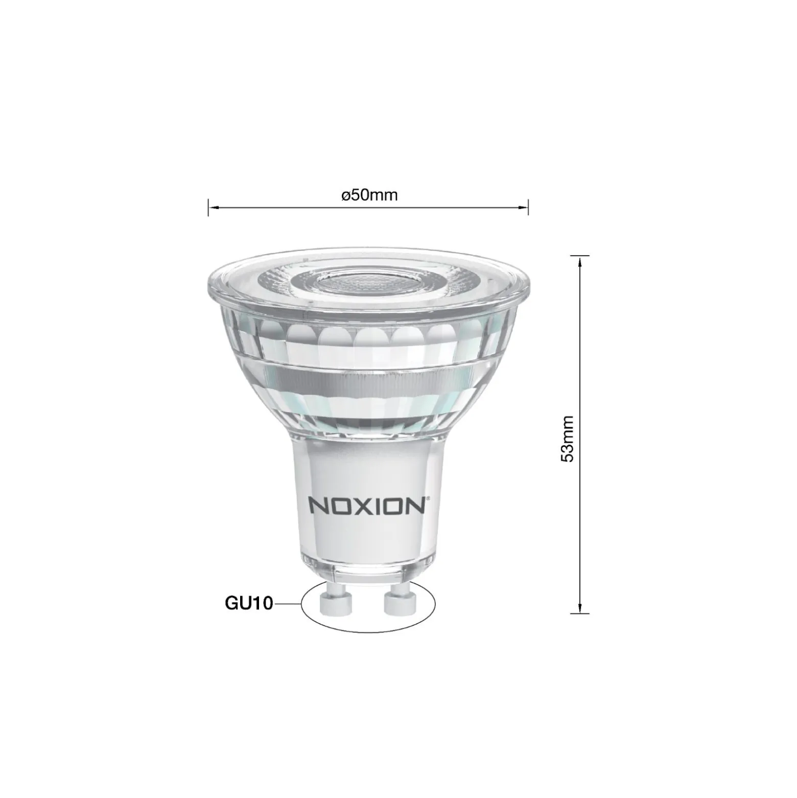 Noxion LED Spot GU10 PAR16 5.5W 560lm 60D - 840 Kallvit | Ersättare 50W