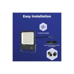 Noxion LED Strålkastare Beam V2.0 80W 11200lm 90D - 830-840-865 CCT | IP66 - Asymmetrisk Type II