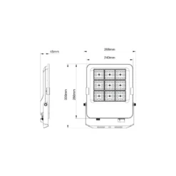 Noxion LED Strålkastare Beam V2.0 80W 11200lm 90D - 830-840-865 CCT | IP66 - Asymmetrisk Type II