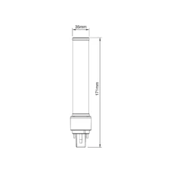 Noxion Lucent PL-C LED 7.4W - 830 Varm Vit | 2-Stift - Ersättare 26W