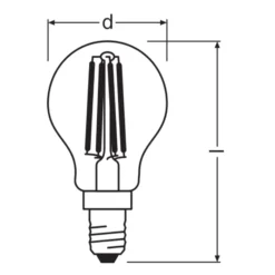Osram Classic LED E14 Boll Filament Klar 4.8W 470lm - 840 Kallvit | Dimbar - Ersättare 40W