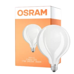 Osram Classic LED E27 Globe Filament Matt 17W 2452lm - 840 Kallvit | Ersättare 150W