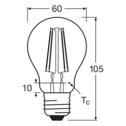 Osram LED Superstar E27 Päron Filament Klar 7.5W 1055lm - 940 Kallvit | Bästa Färgåtergivning - Dimbar - Ersättare 75W