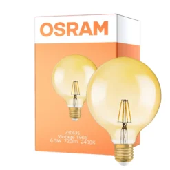 Osram Vintage 1906 LED E27 Globe Filament Guld 125mm 7W 650lm - 824 Extra Varm Vit | Ersättare 40W