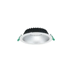 Sylvania LED Downlight Insaver Slim 225 Aluminium Vit 41W 4800lm 70D - 830 Varm Vit | Utskärning 225mm - IP44 - Dimbar