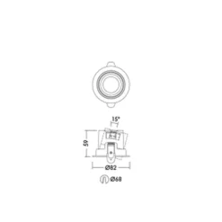 THORNeco LED Spot LILY Svart 6W 600lm 60D - 940 Kallvit | 82mm - Utskärning 68mm - IP44 - Bästa färgåtergivning - Dimbar