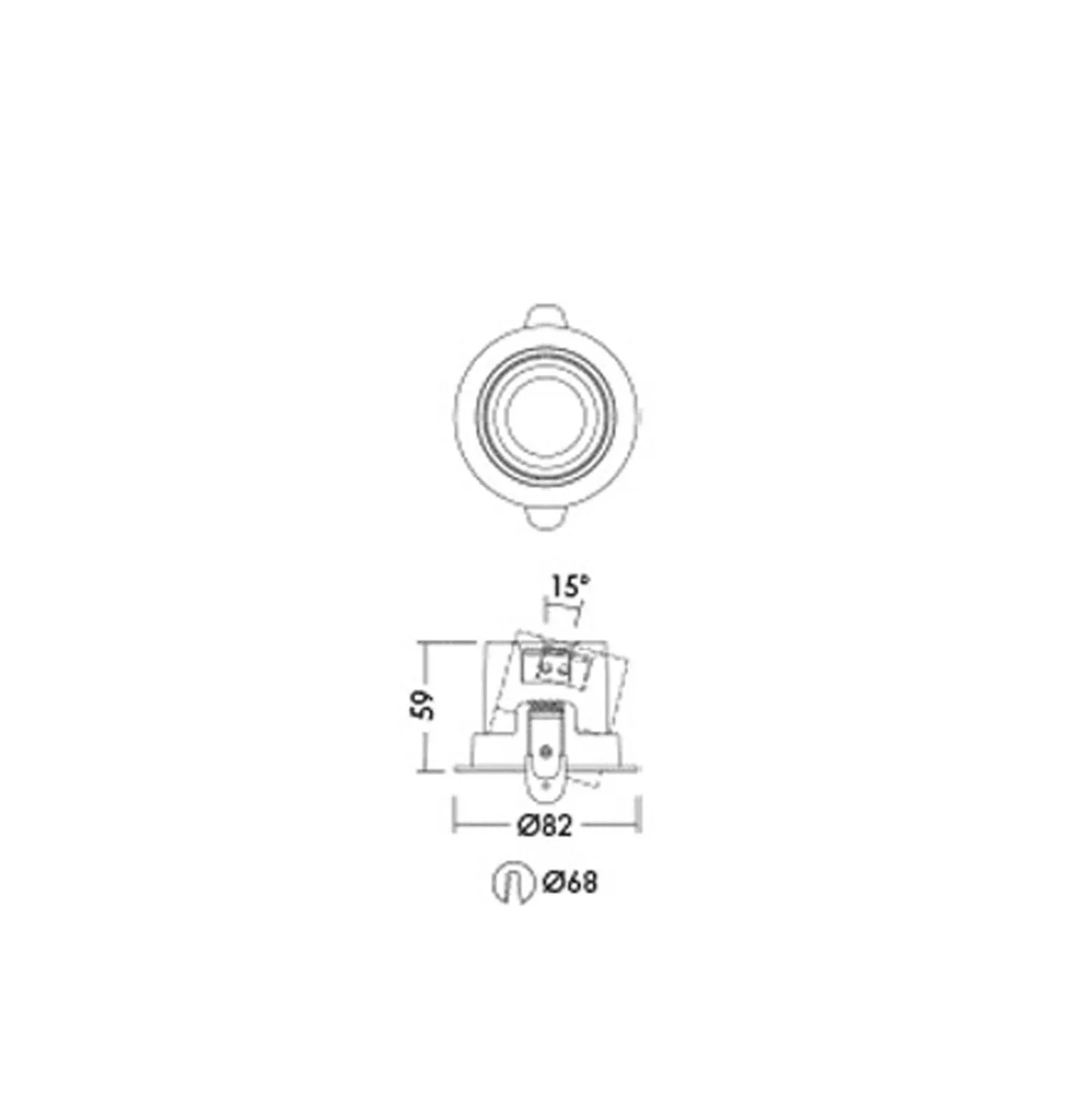 THORNeco LED Spot LILY Svart 6W 600lm 60D - 930 Varm Vit | 82mm - Utskärning 68mm - IP44 - Bästa färgåtergivning - Dimbar